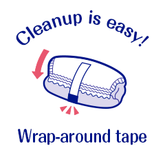 Cleanup is easy! Wrap-around tape