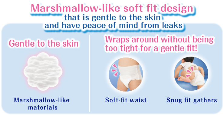 Marshmallow-like soft fit design that is gentle to the skin and have peace of mind from leaks