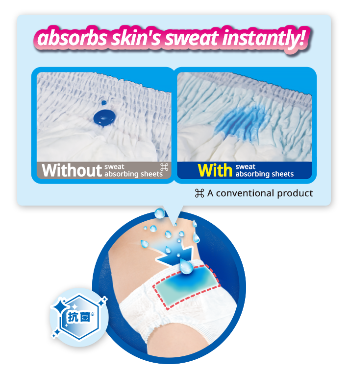 Absorbs sweat on your skin quickly!