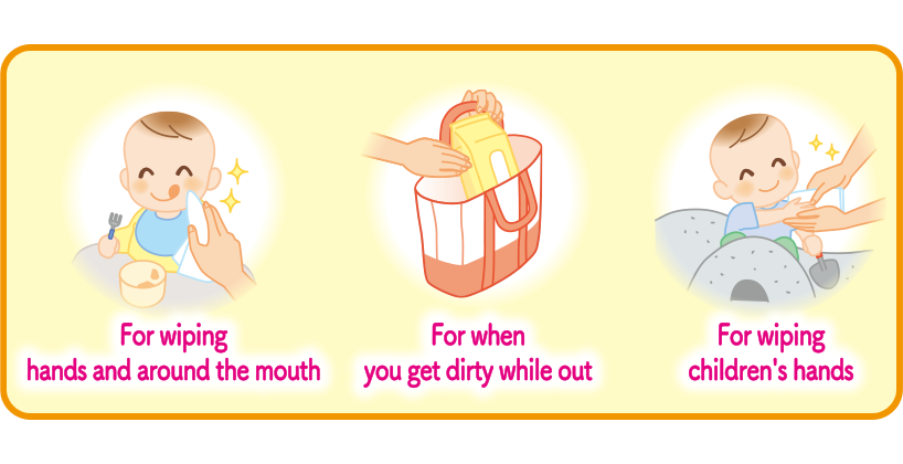 Soft, thick sheets let you gently wipe hands and mouth clean.