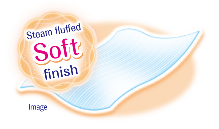 Steam fluffed Soft finish Image