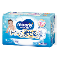 moony婴儿湿巾 厕所冲弃型（替换用）50枚×3