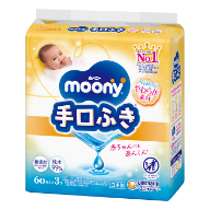 moony 手、口用湿纸巾（替换用）60枚×3