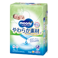 moony婴儿湿巾 柔软型（替换用）80枚×5