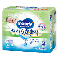 moony婴儿湿巾 柔软型（替换用）80枚×3
