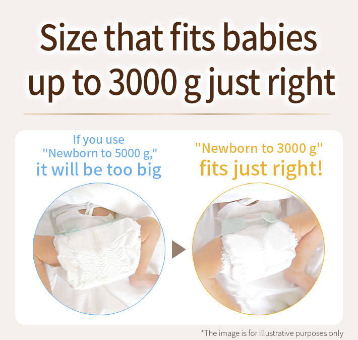 Size that fits babies up to 3000 g just right