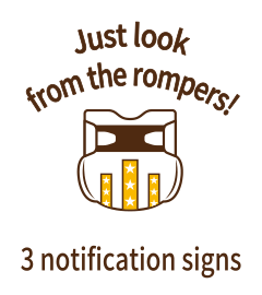 Just look from the rompers! 3 notification signs 