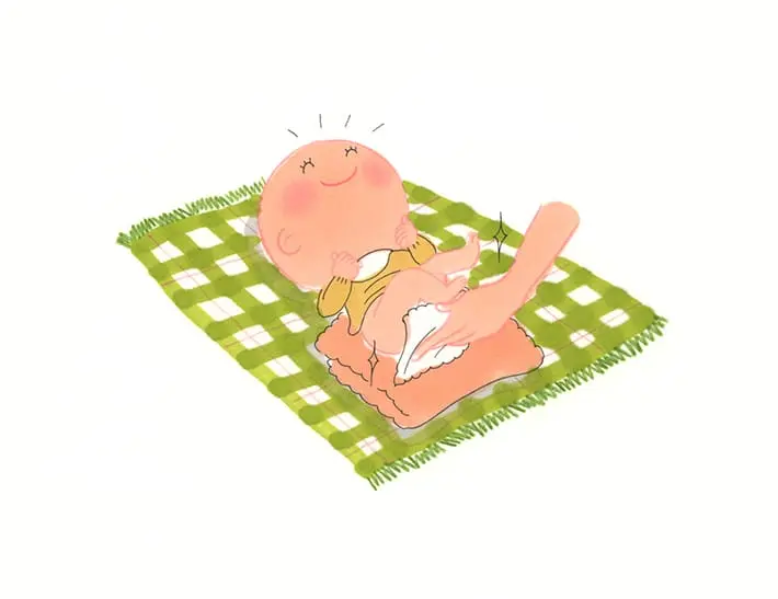 ３. おしりと陰部を洗い流して、ぬぐうように拭き取ってあげます