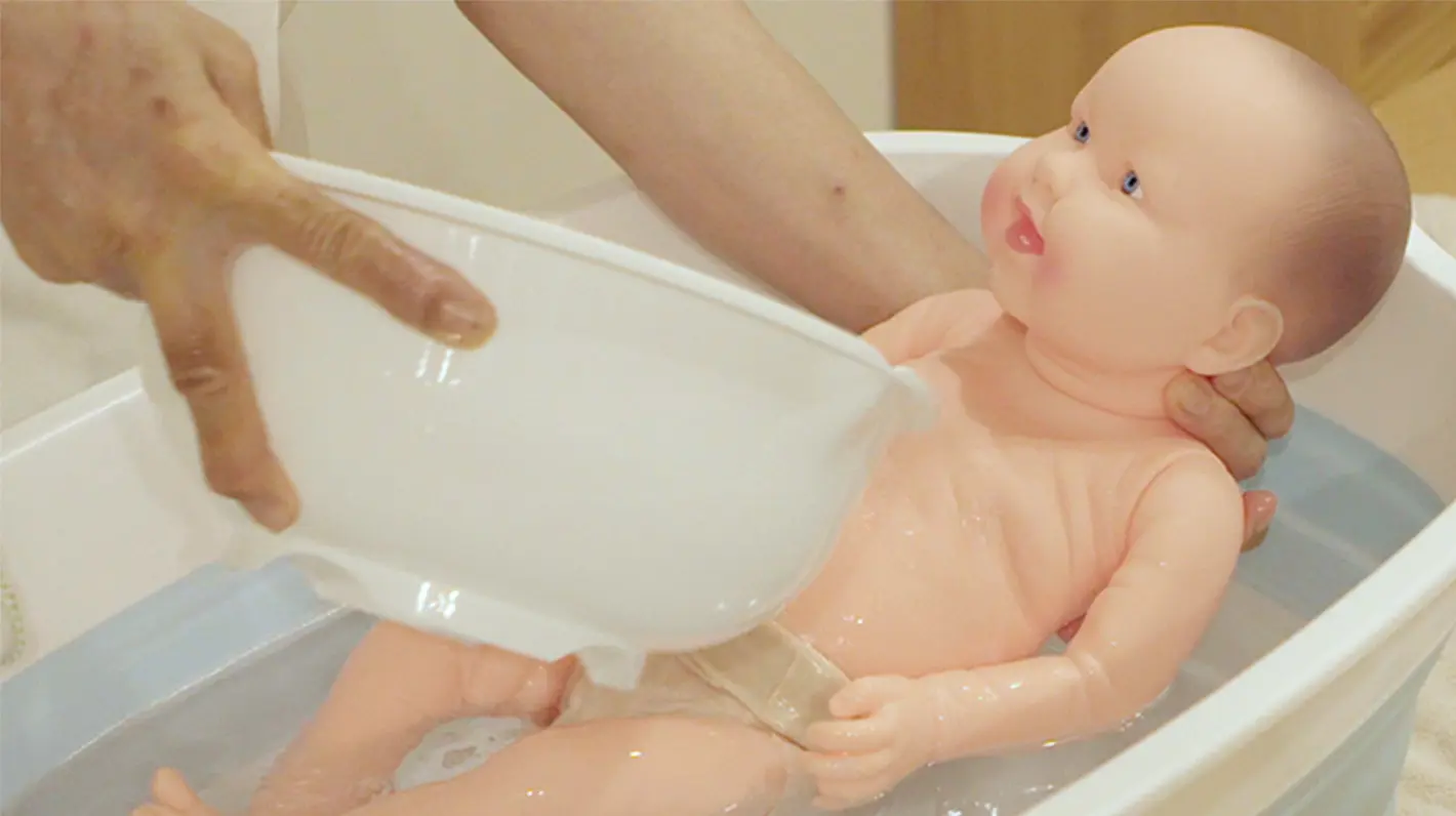 あがり湯ですすぐ